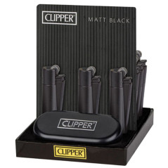 Clipper Großes schwarzes Metall-Feuerzeug