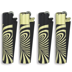 Clipper Metall großes Psyco Gold Feuerzeug