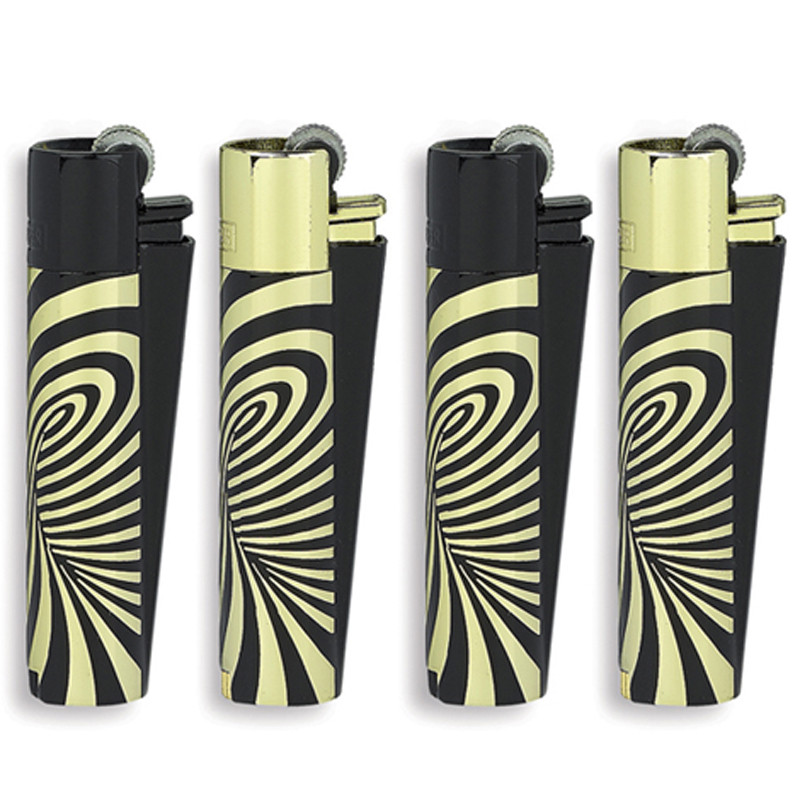 Clipper Metall großes Psyco Gold Feuerzeug