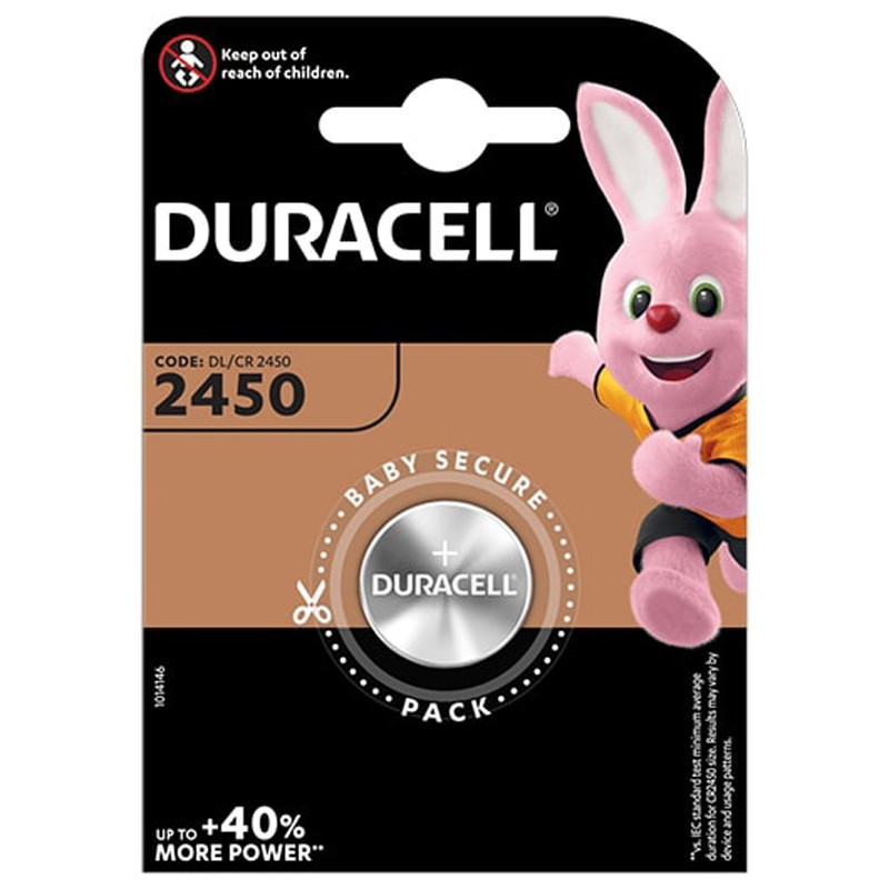 Duracell 1 battery specialty button cell lithium 2450
