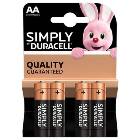 Duracell 4 batteries alcalines AA simplement