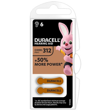 Duracell 6 بطاريات لسمع الإيدز 312