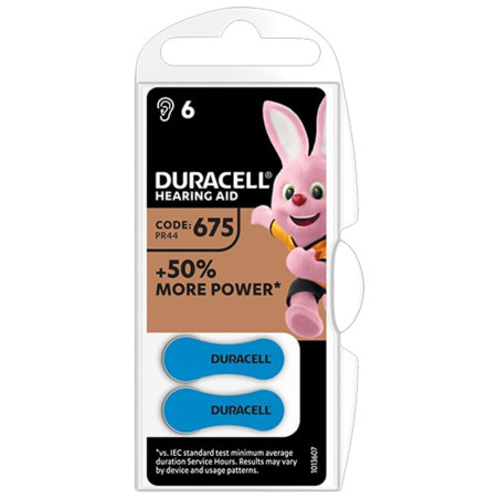 Duracell 6 بطاريات للسمع 675