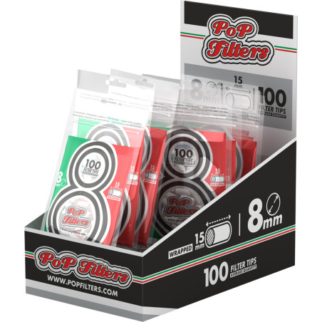 Filtres POP Filtres de 8 mm réguliers dans une enveloppe de 100 pièces