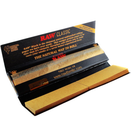 Raw 32 Cartes longues Slim Classic Noir + 32 Filtres en carton