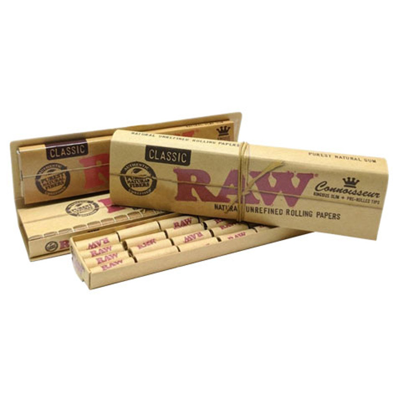 Raw 32 Maps longs classiques longs + 24 filtres de carte pré-laminés