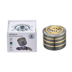 Champ grinder in metallo 50 mm 4 strati bling bling dollar