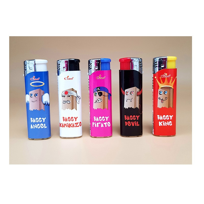 Ciao Briquet piézoélectrique à coupe-vent rechargeable Single Flame Single Flamgy