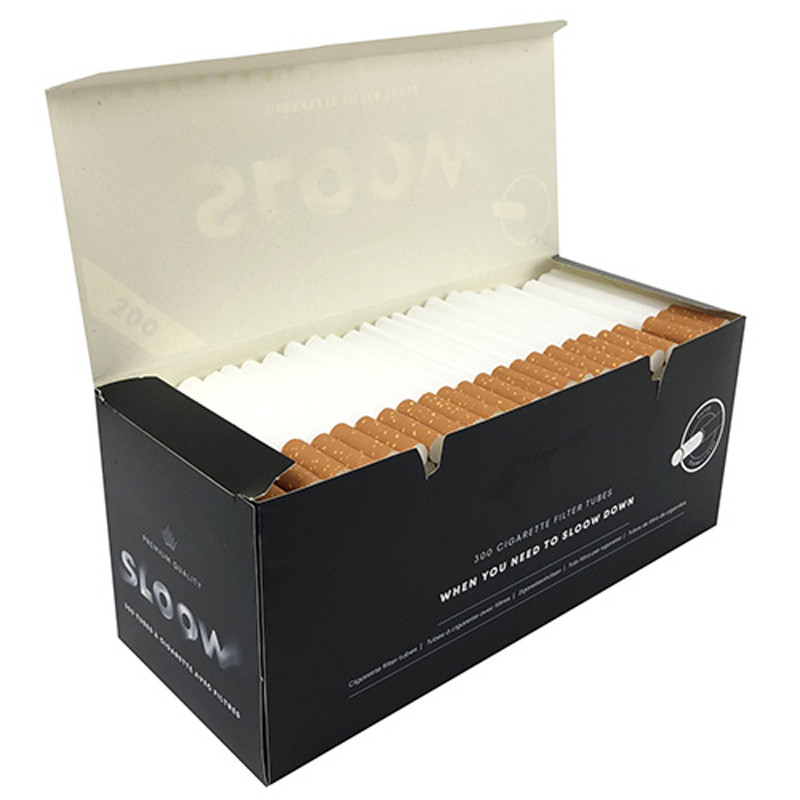 Sloow 300 empty tubes in box • tube: 84 x 8 mm • Filter: 15 x 8 mm • Acetate filter • 40682035