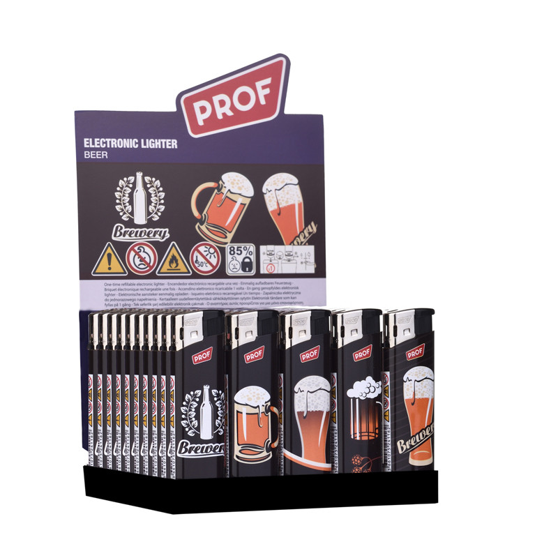 Prof accendino piezoelettrico con fiamma a gas black beer 80000064