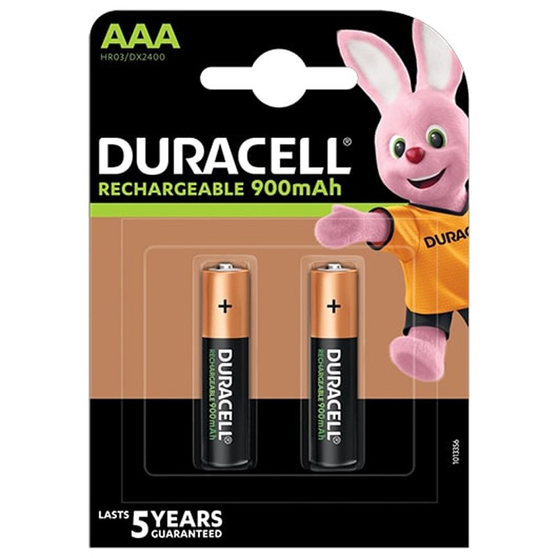 Duracell 4 بطاريات AAA 900 مللي أمبير قابلة لإعادة الشحن