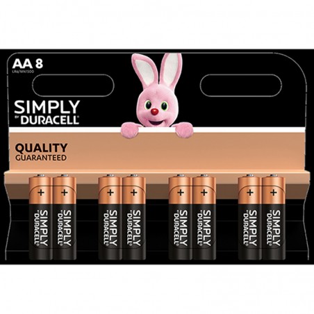 Duracell 8 piles alcalines aa simplement