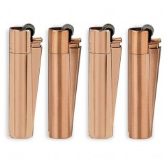 Clipper ولاعة معدنية كبيرة باللون الذهبي الوردي