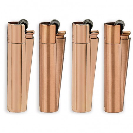 Clipper ولاعة معدنية كبيرة باللون الذهبي الوردي